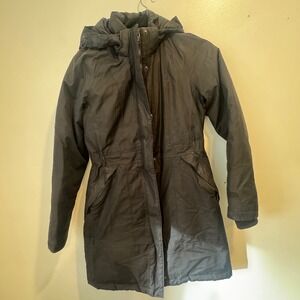 The North Face Womens XS Black Down Parka Hooded Winter Jacket F15 *READ*
